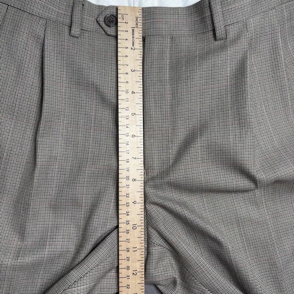 Lauren Ralph Lauren Mens Dress Pants 38x30 Gray Glen Plaid Cuffed - Picture 10 of 11